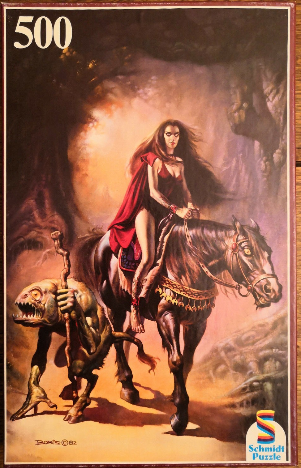 Boris-Vallejo-érotique-fantasy-Schmidt-Puzzle-500-pcs_kaoela ebay_witch and her familiar